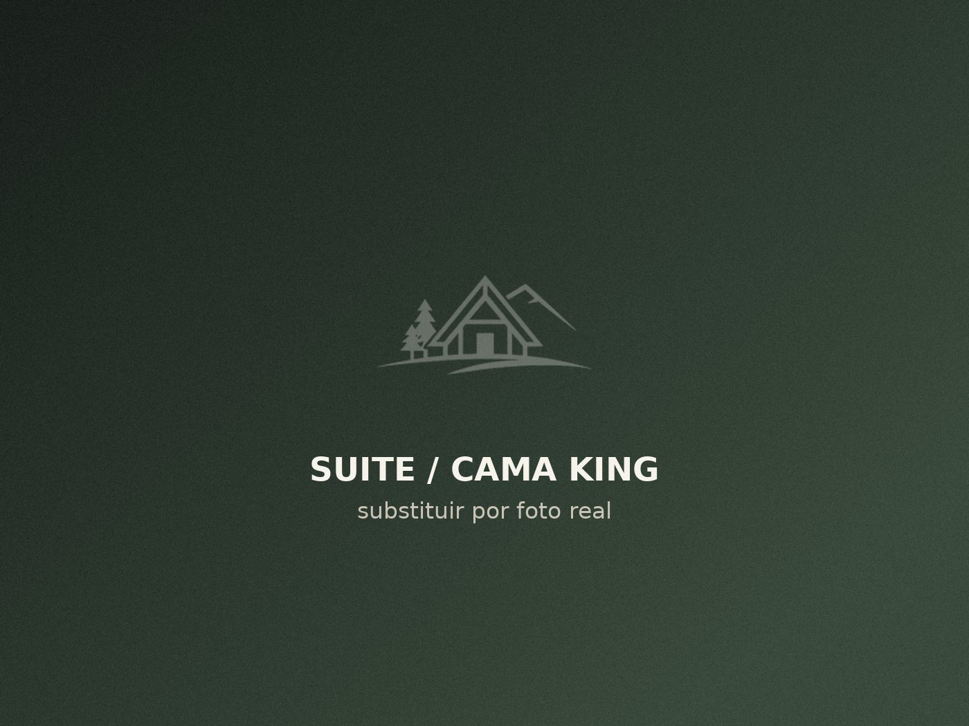 Suíte do chalé em Mogi das Cruzes com cama king e banheira privativa